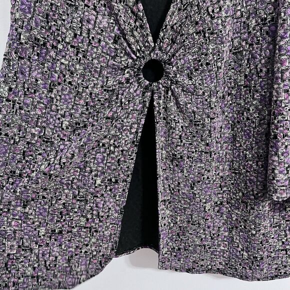 Laura Ashley Art to Wear Blouse Size 3X Plus Slinky Retro Open Top Fairy Whimsy - Picture 3 of 6